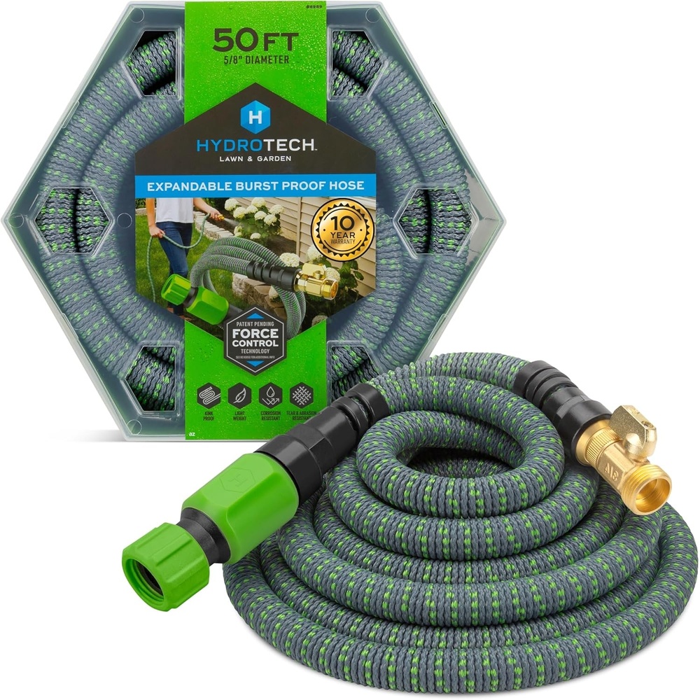 image:imageHydroTech 25 ft Expandable BurstProof Garden Hose 58 in Diameter  Patented Force Control Technology delivers lightweight kinkfree flexibility compact storage and dependable durability50 Feet