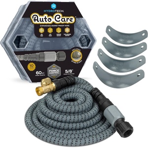 HydroTech 25 ft Expandable Burst-Proof Garden Hose, 5/8 in Diameter | Patented Force Control Technology delivers lightweight, kink-free flexibility, compact storage and dependable durability.(60 Feet (Auto))