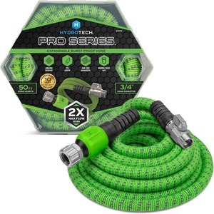 HydroTech Pro Series 25 ft Max Flow Garden Hose, 3/4 in Diameter | Patented Force Control Technology delivers 2x max water flow with lightweight, kink-free performance and compact storage.(50 Feet)