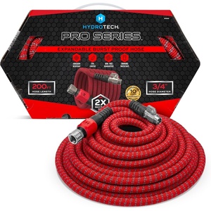 HydroTech Pro Series 25 ft Max Flow Garden Hose, 3/4 in Diameter | Patented Force Control Technology delivers 2x max water flow with lightweight, kink-free performance and compact storage.(200 Feet)