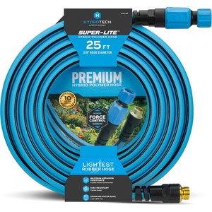 HydroTech Super-Lite Hybrid Polymer Garden Hose 5/8″ x 50 ft – Ultra Lightweight Kink-Resistant Water Hose, Drinking Water Safe, Durable Polymer Construction with Force Control Technology(25 Feet)