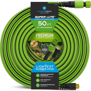 HydroTech Super-Lite Hybrid Polymer Garden Hose 5/8″ x 50 ft – Ultra Lightweight Kink-Resistant Water Hose, Drinking Water Safe, Durable Polymer Construction with Force Control Technology(50 Feet)